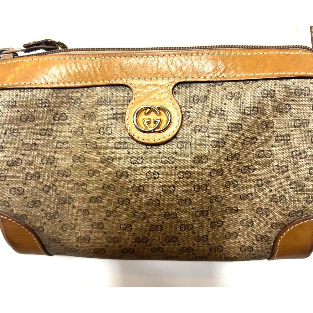 Vintage Gucci GG Canvas & Leather Shoulder Bag Adjustable Strap - Picture 7 of 15